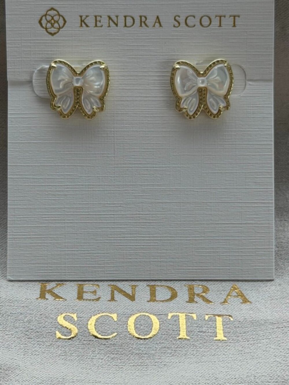 Kendra Scott white bow earrings